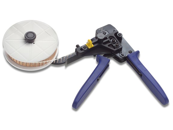 Crimp tool for contacts on reel