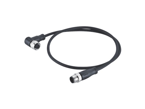 EPIC® M12A male to female straight to angled molded cable